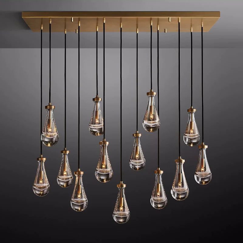 Raindrops Rectangular Chandelier 54 Inch