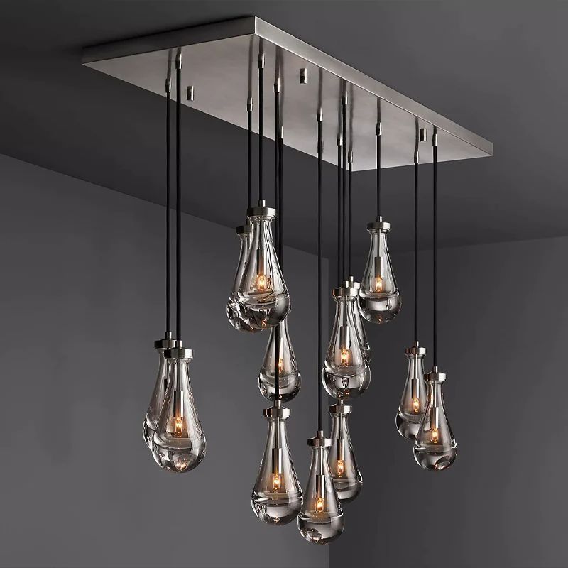 Raindrops Rectangular Chandelier 54 Inch