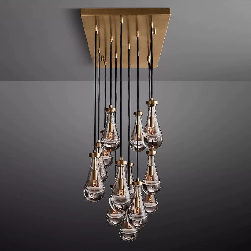 Raindrops Rectangular Chandelier 54 Inch