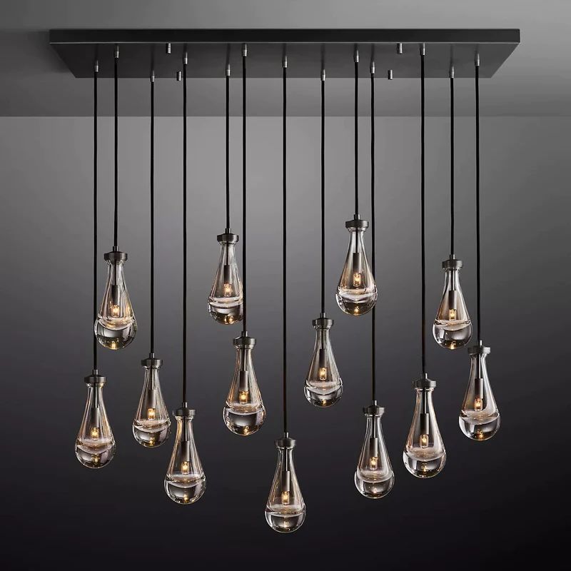 Raindrops Rectangular Chandelier 54 Inch
