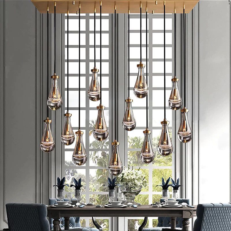 Raindrops Rectangular Chandelier 54 Inch
