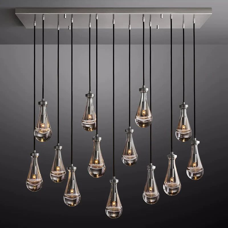 Raindrops Rectangular Chandelier 54 Inch