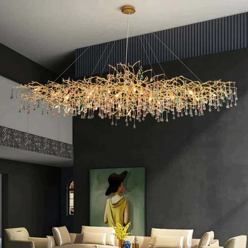 Ran Colorful Crystal Dining Branch Chandelier