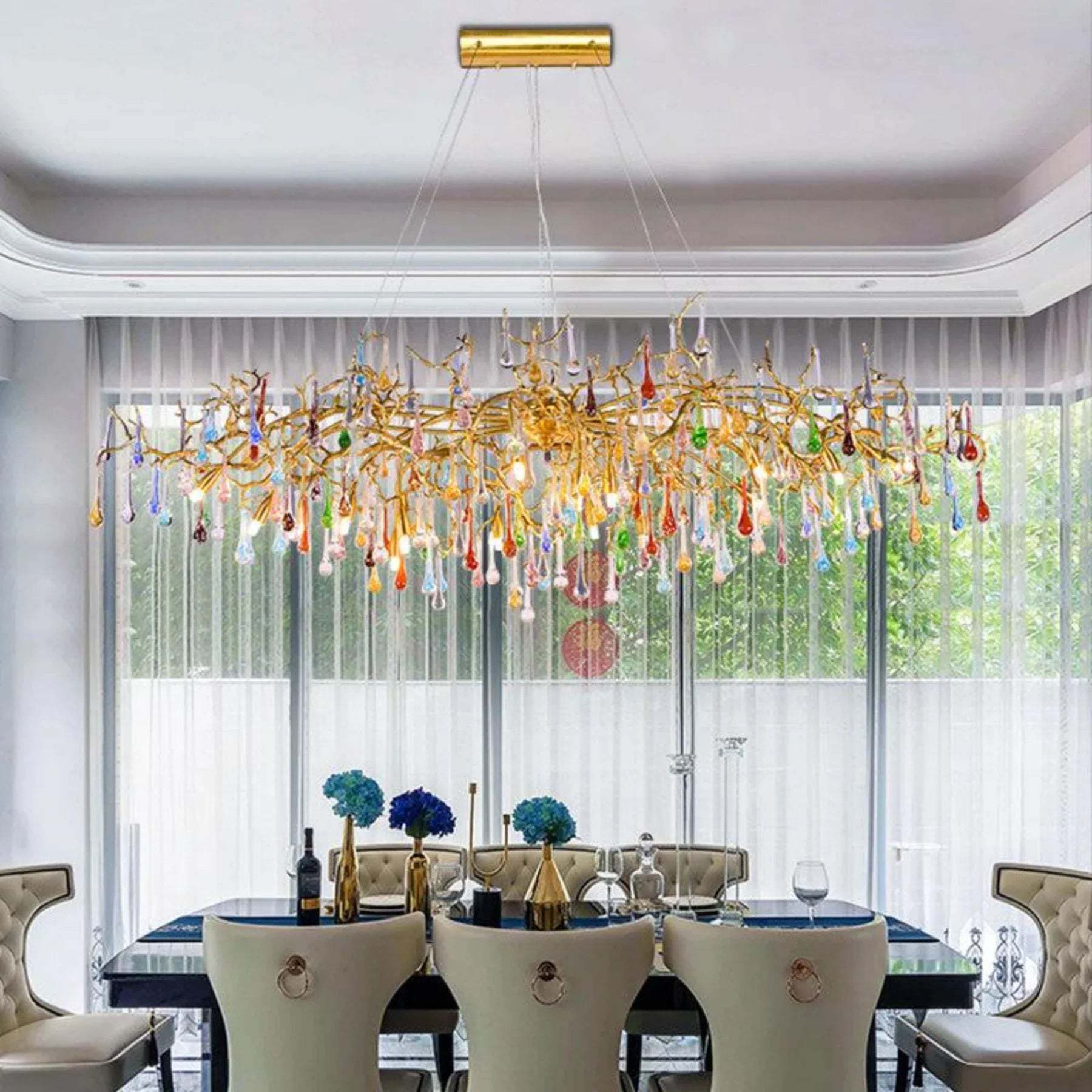 Ran Colorful Crystal Dining Branch Chandelier
