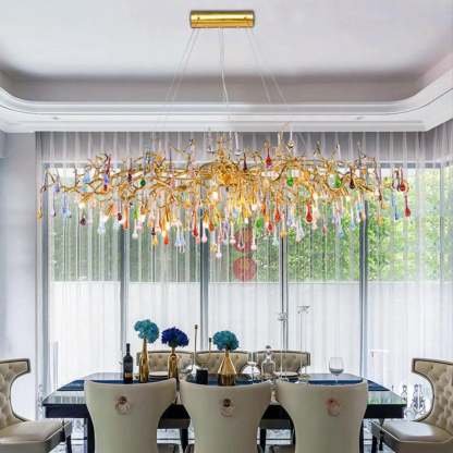 Ran Colorful Crystal Dining Branch Chandelier