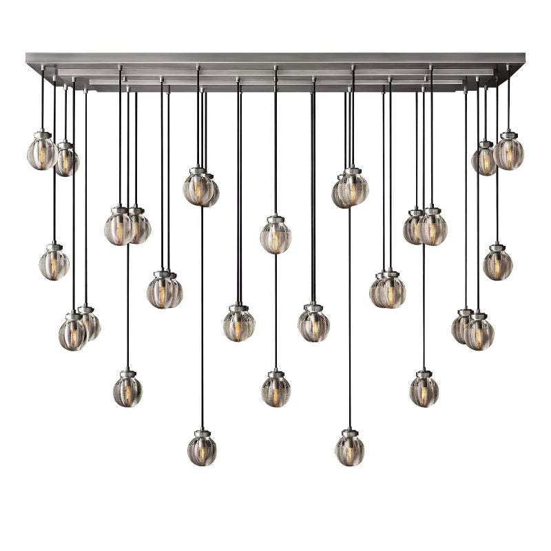 Roby Spherical Modern Rectangular Chandelier 72 Inch