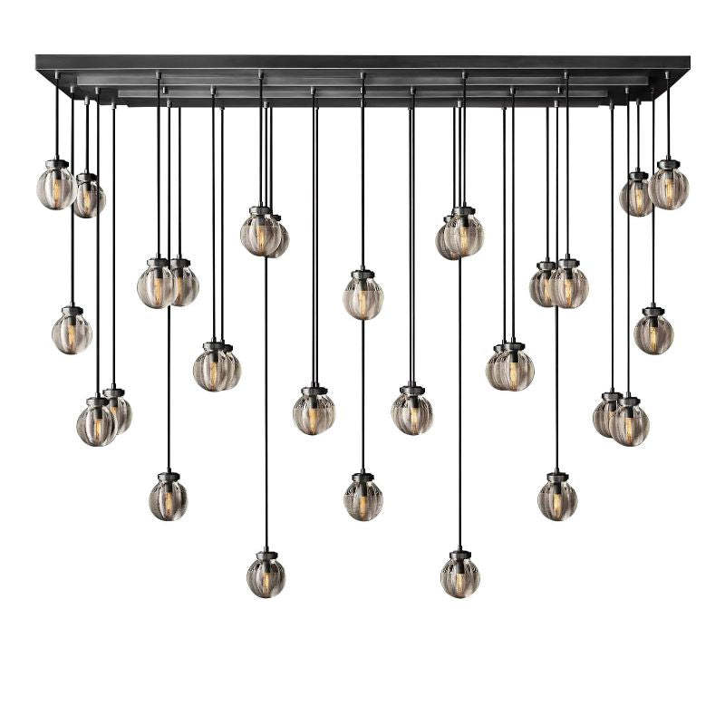 Roby Spherical Modern Rectangular Chandelier 72 Inch