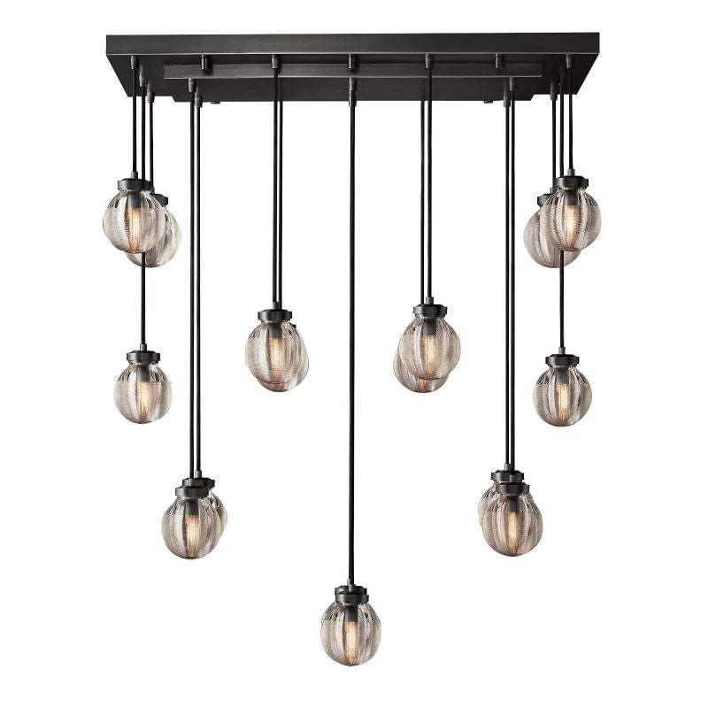 Roby Spherical Modern Rectangular Chandelier 36 Inch