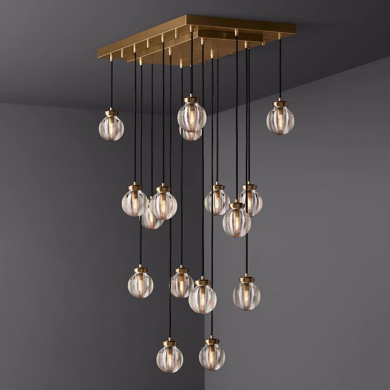 Roby Spherical Modern Rectangular Chandelier 36 Inch