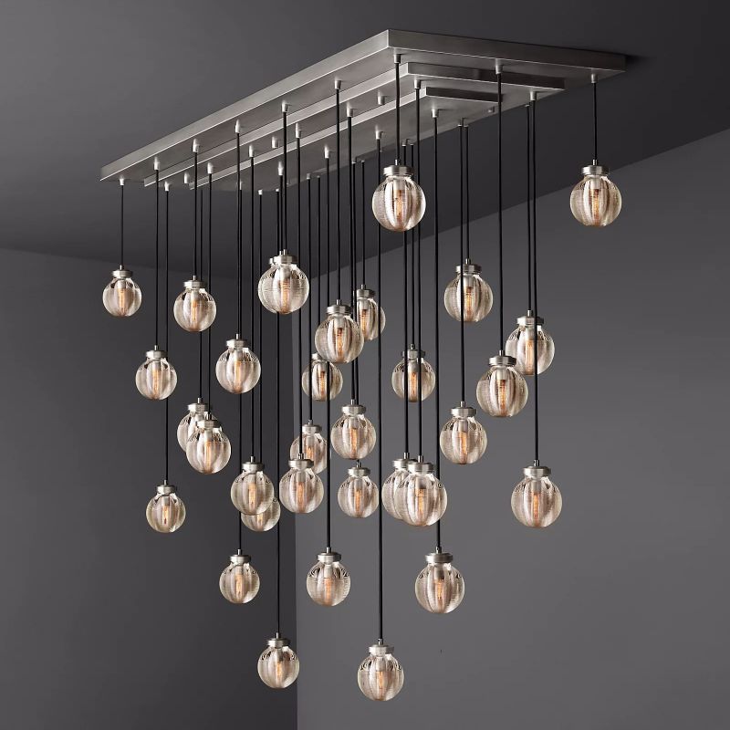 Roby Spherical Modern Rectangular Chandelier 72 Inch