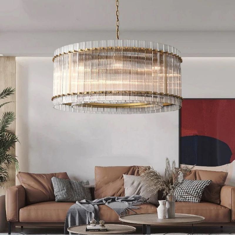 San Marco Glass Round Chandelier 37 Inch