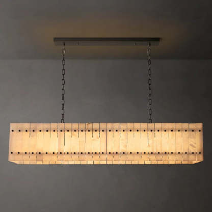 San Marco Alabaster Linear Chandelier 54"