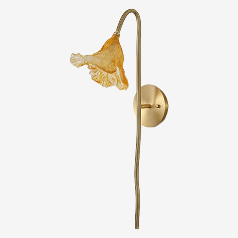 The Zylero curved Lotus Leaf Sconce captures the essence of nature's bends, offering a visually striking accent for your room.