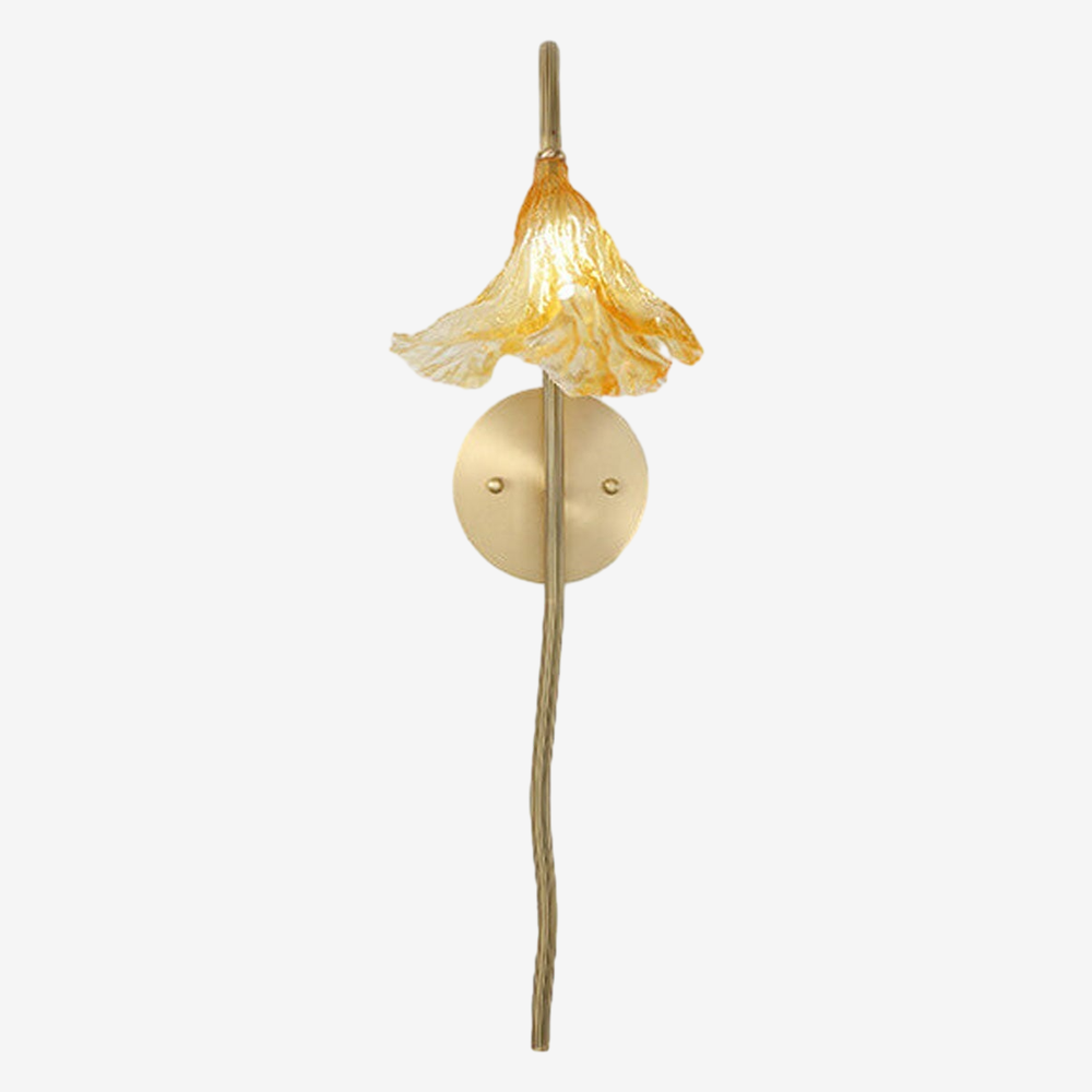 Embrace the beauty of curvature with Zylero's Lotus Leaf Wall Sconce, its curved design providing a unique, organic lighting solution.