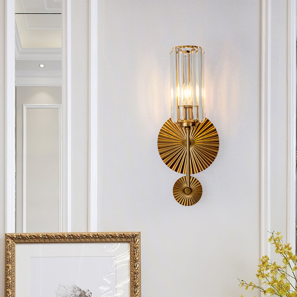Light Luxury Crystal Gear Wall Sconce