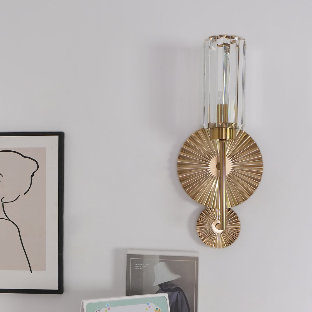 Light Luxury Crystal Gear Wall Sconce