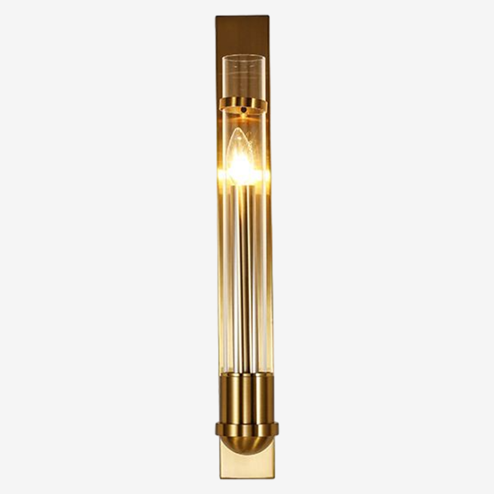 Contemporary Gold Tube Wall Sconce