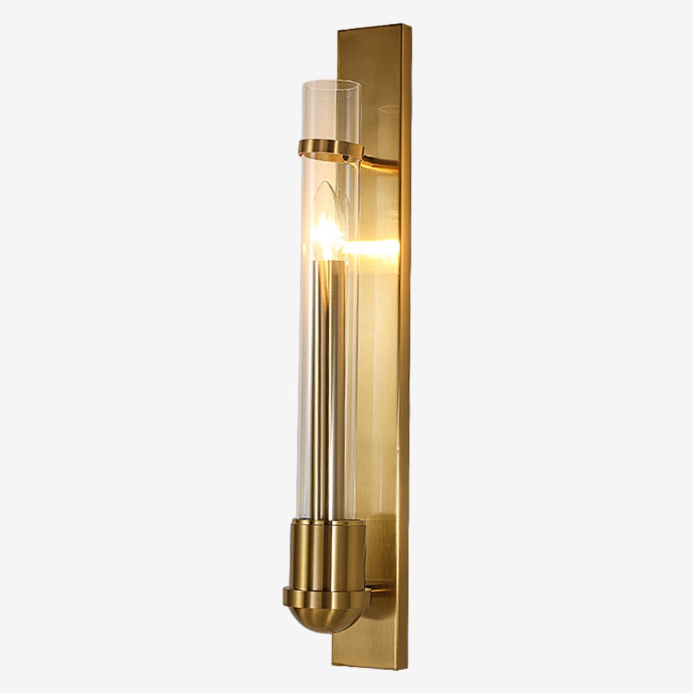 Contemporary Gold Tube Wall Sconce