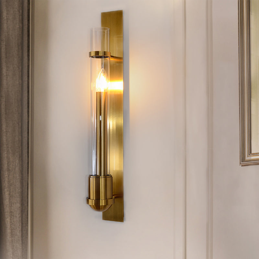 Contemporary Gold Tube Wall Sconce
