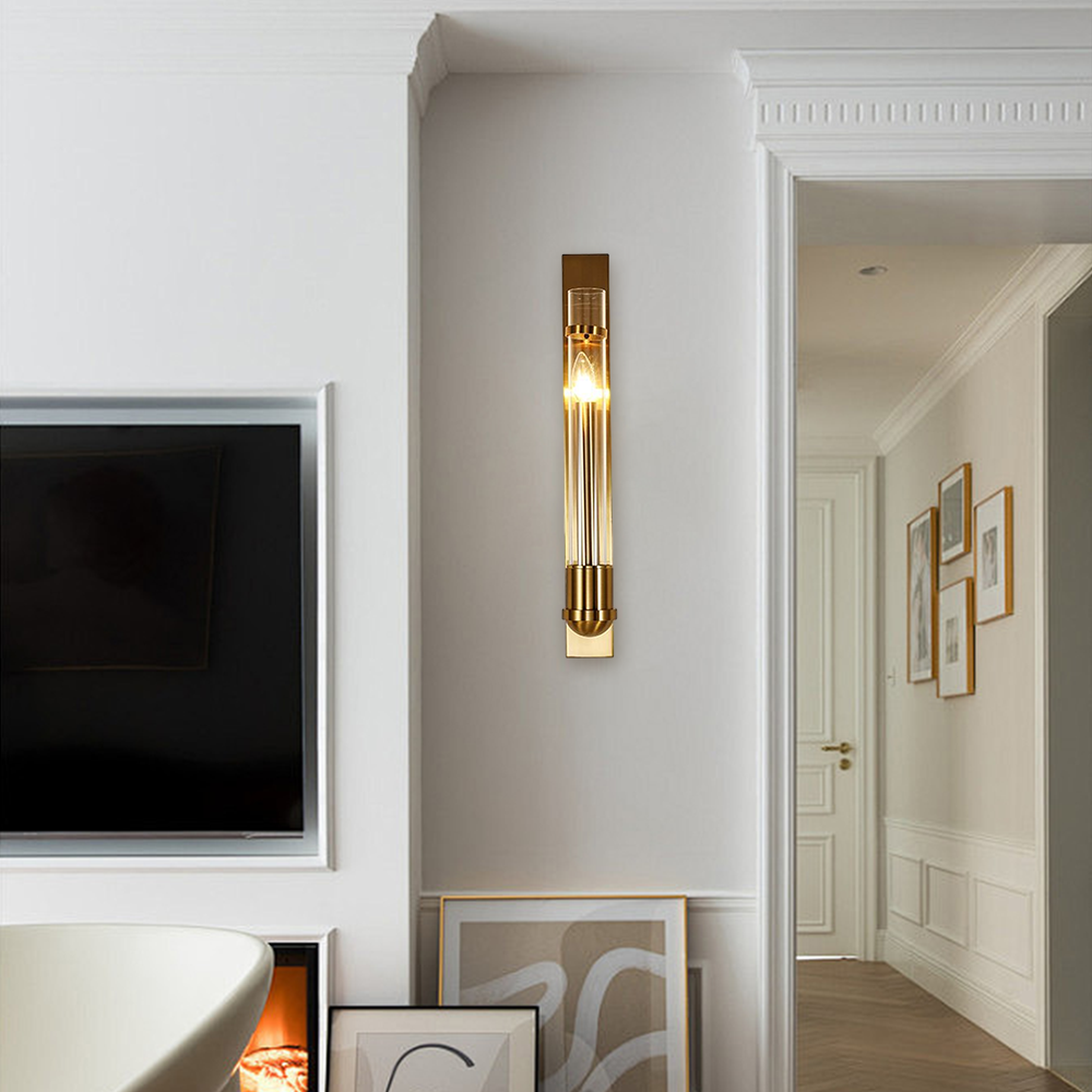 Contemporary Gold Tube Wall Sconce