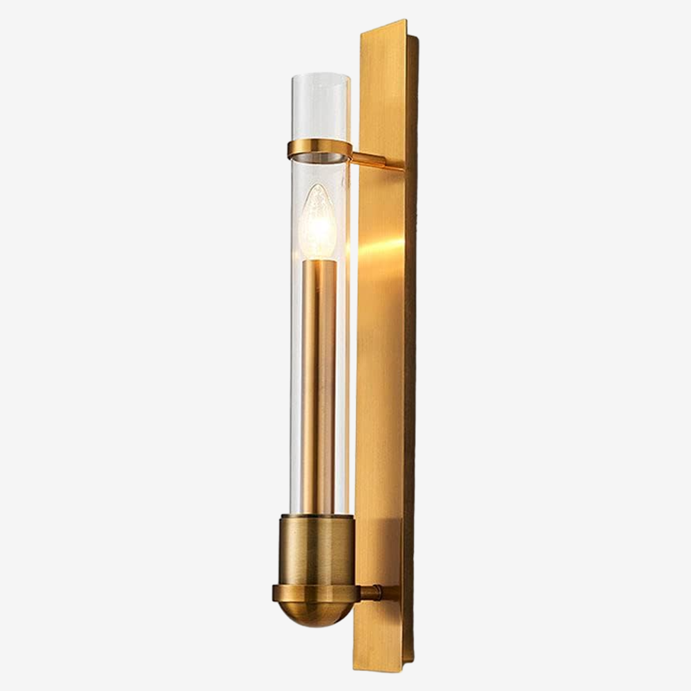 Contemporary Gold Tube Wall Sconce