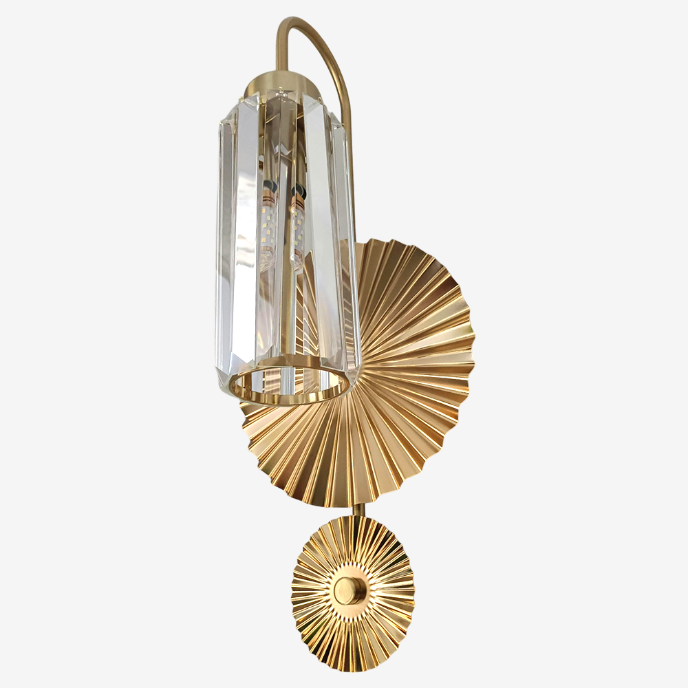 Gold Plate Crystal Atmosphere Wall Sconce