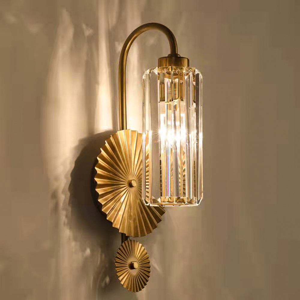 Gold Plate Crystal Atmosphere Wall Sconce