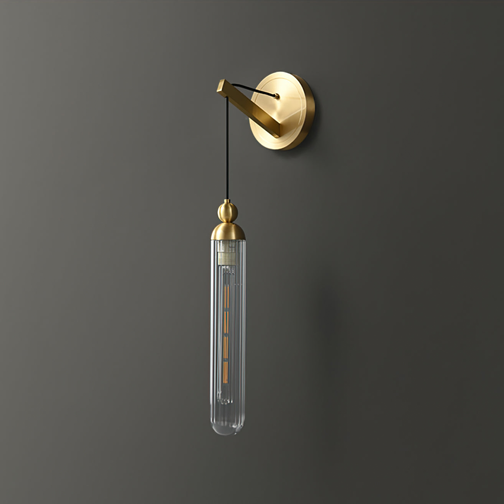 Modern Stripe Glass Brass Wall Sconce