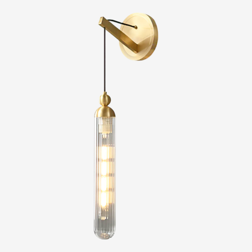 Modern Stripe Glass Brass Wall Sconce