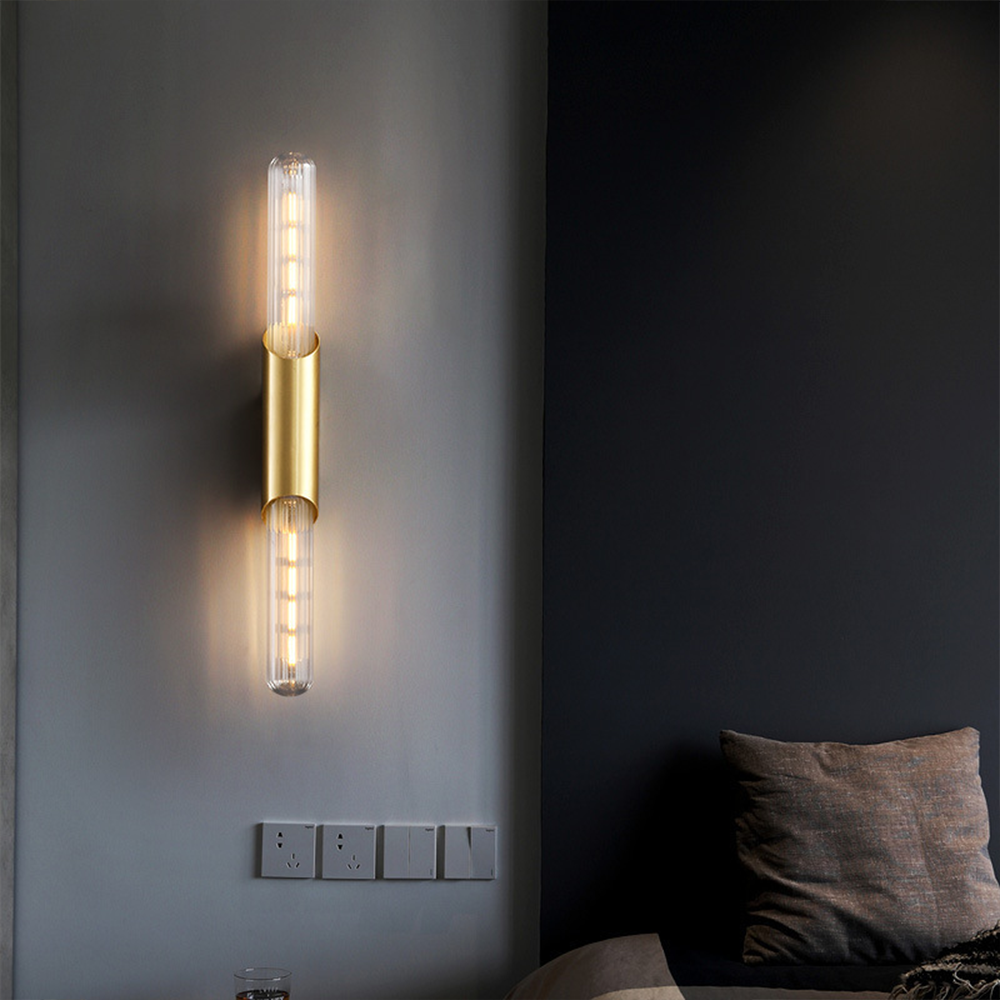 Luxe Vanity Ribbed Glass Wall Sconce