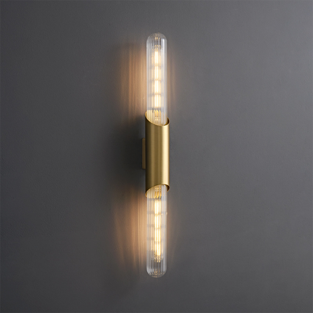 Luxe Vanity Ribbed Glass Wall Sconce