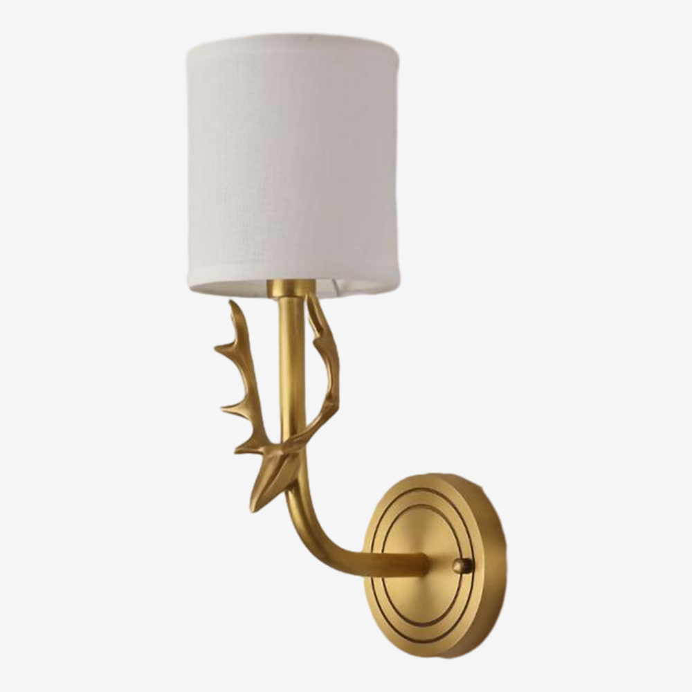 Vintage Fabric Antler Decor Wall Sconce 1/2 Lights