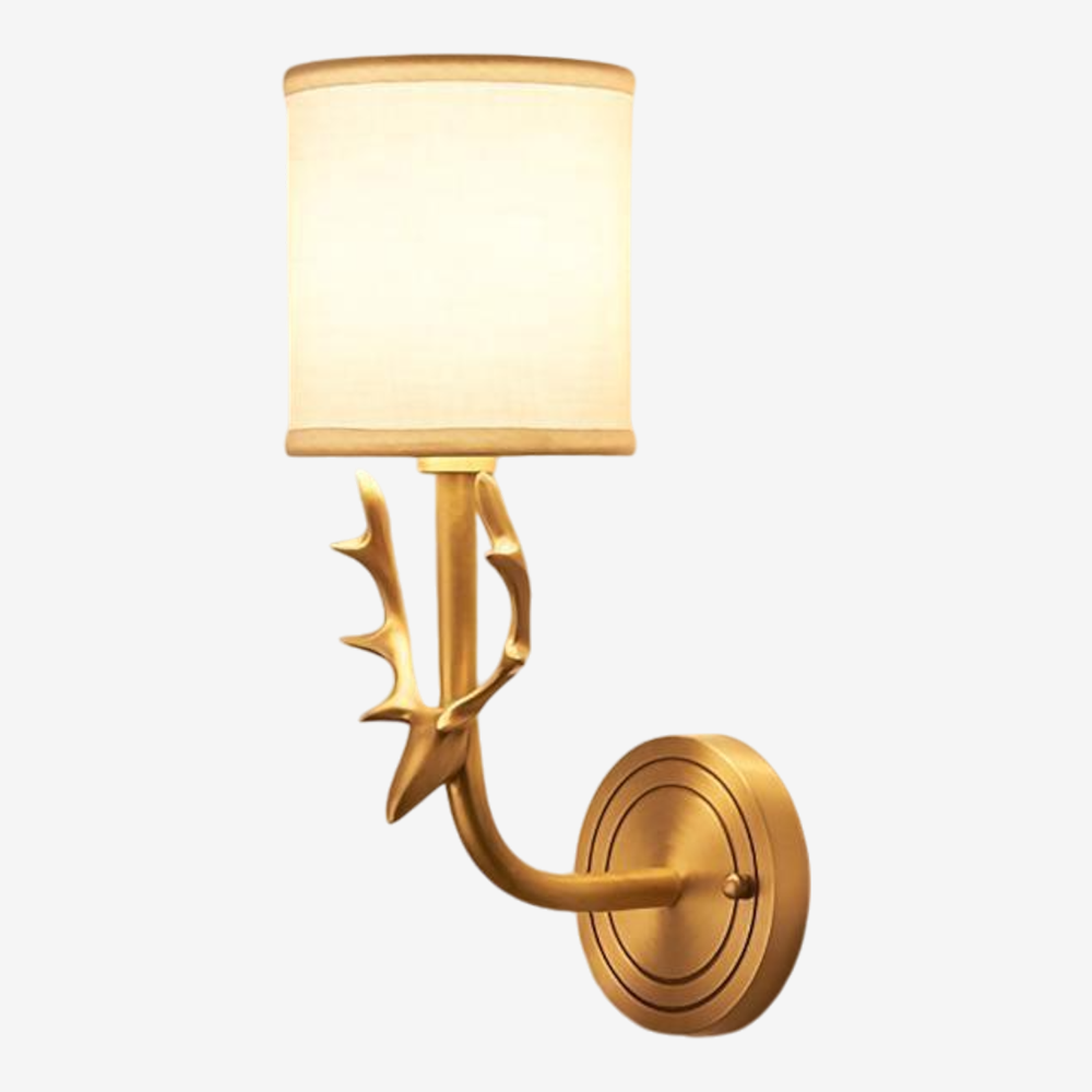 Vintage Fabric Antler Decor Wall Sconce 1/2 Lights