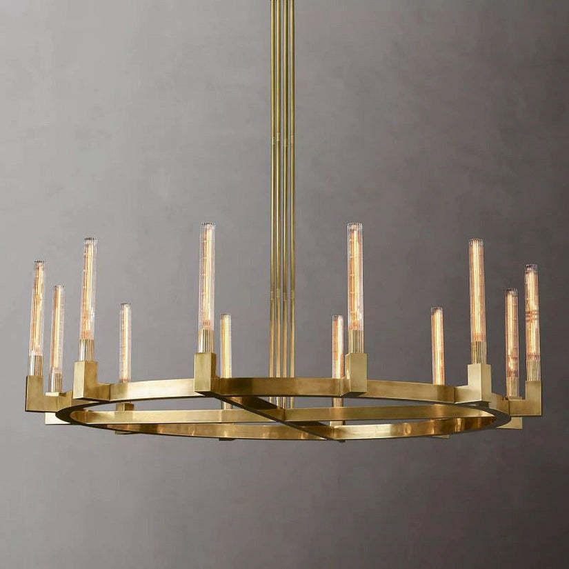 Bamberg Glass Round Chandelier 60"