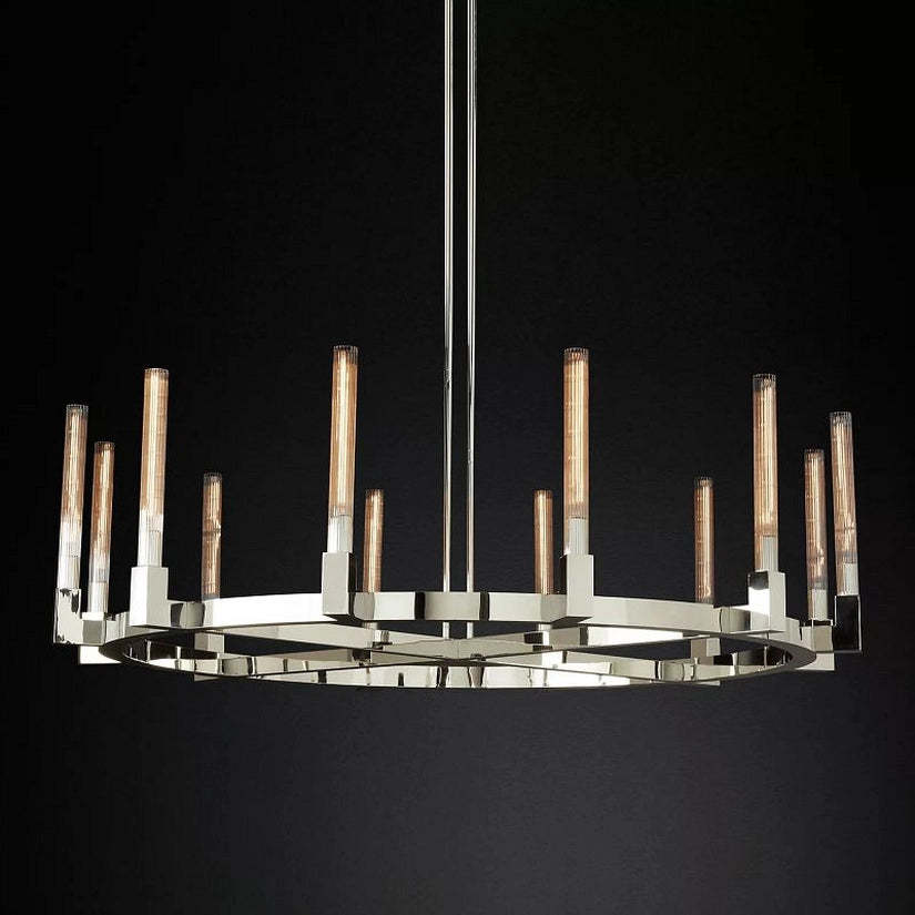 Prismatic Glass Round Chandelier 60 Inch