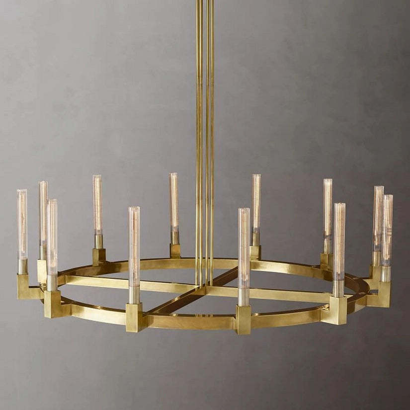 Prismatic Glass Round Chandelier 60 Inch