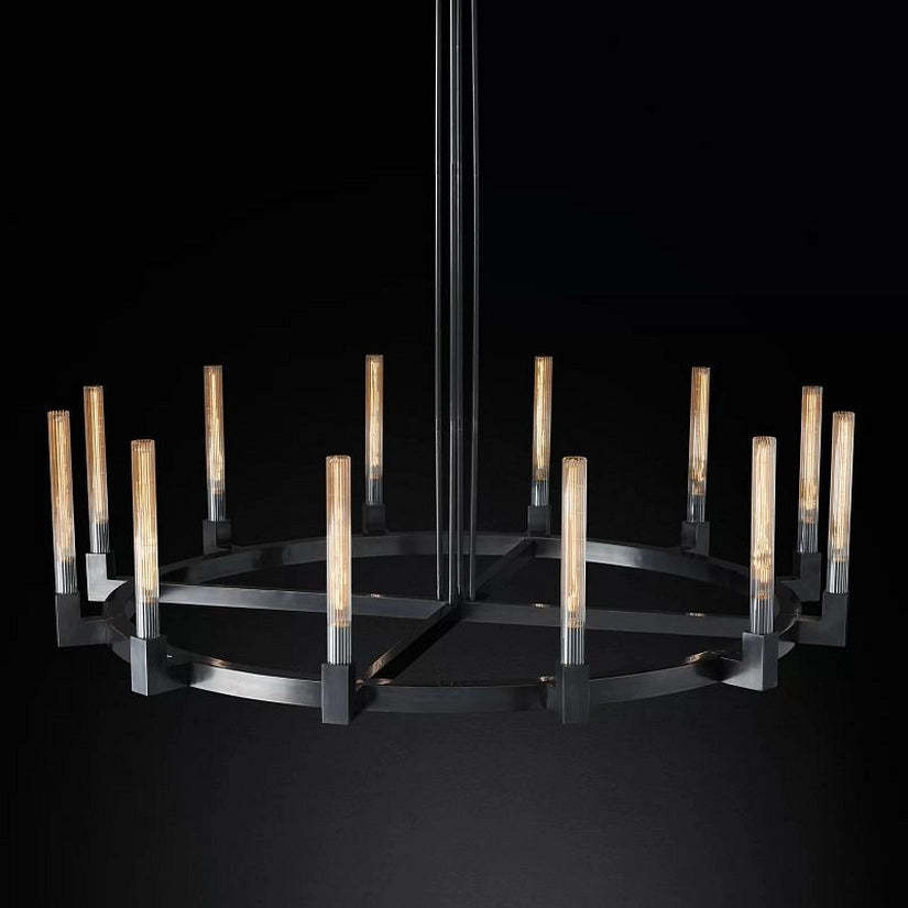 Prismatic Glass Round Chandelier 60 Inch