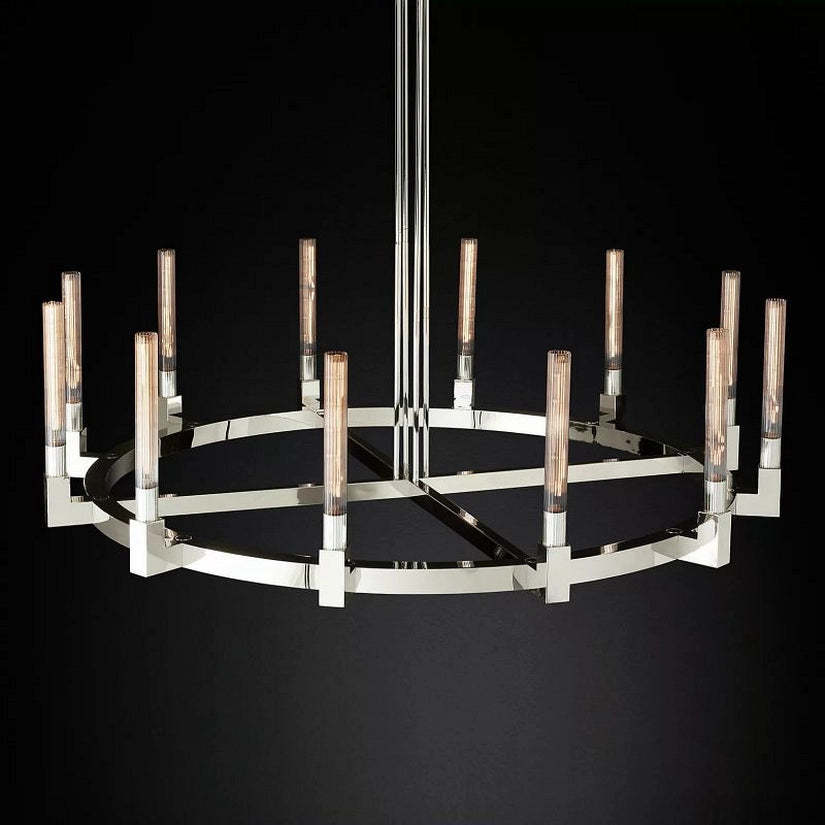 Prismatic Glass Round Chandelier 60 Inch