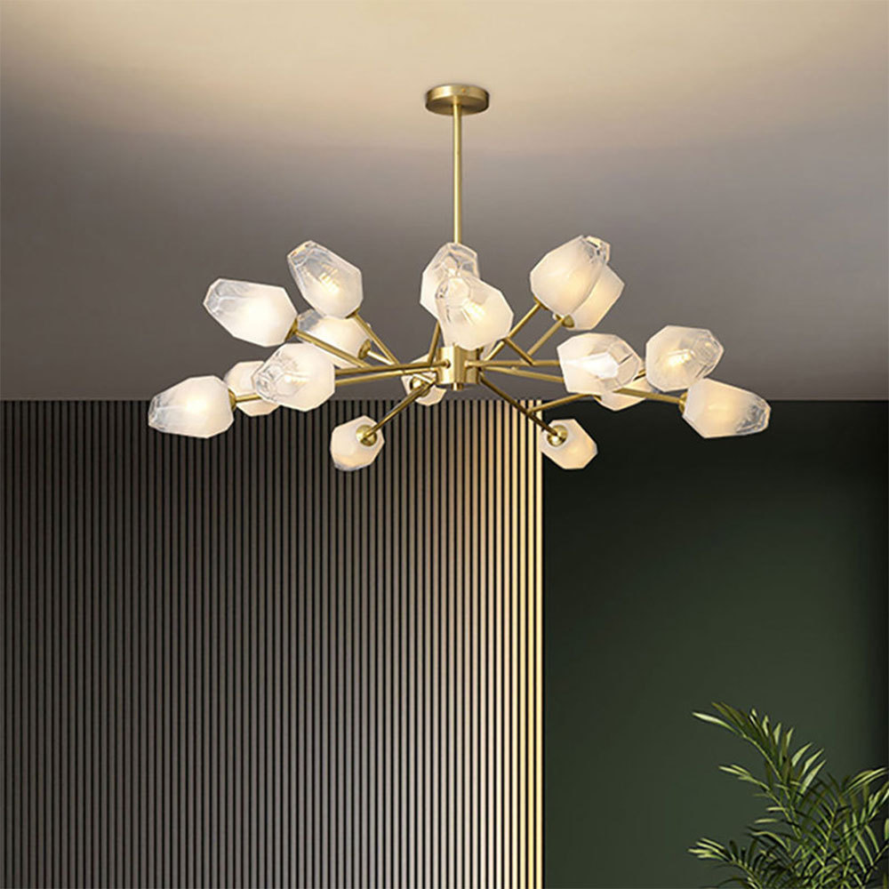 Modern Ice cube Glass Linear Chandelier