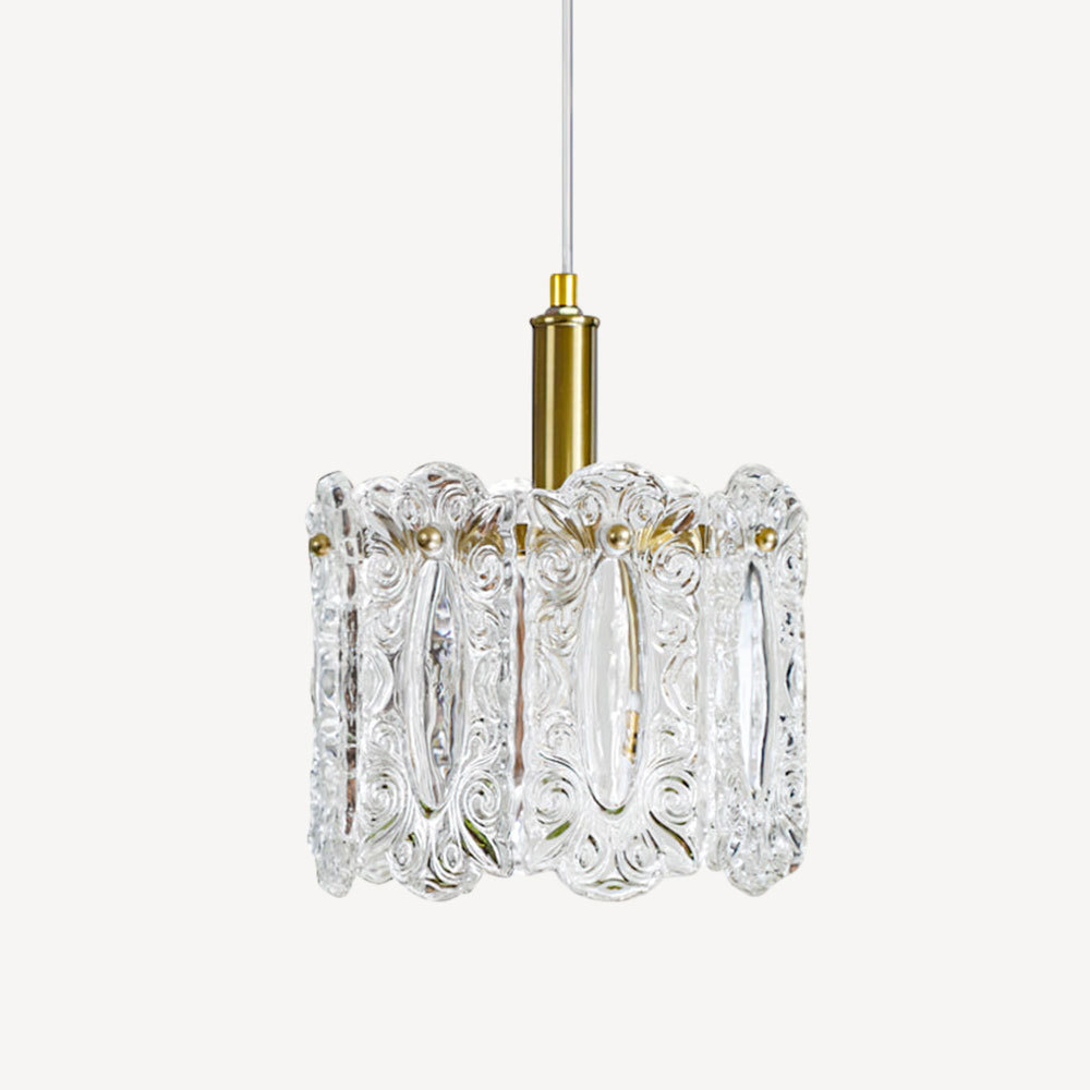 Carved Pattern Glass Pendant Lamp