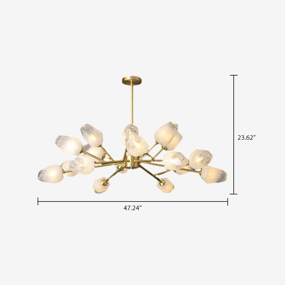 Modern Ice cube Glass Linear Chandelier