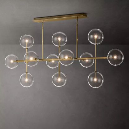 Glass Globe Modern Linear Chandelier 72"