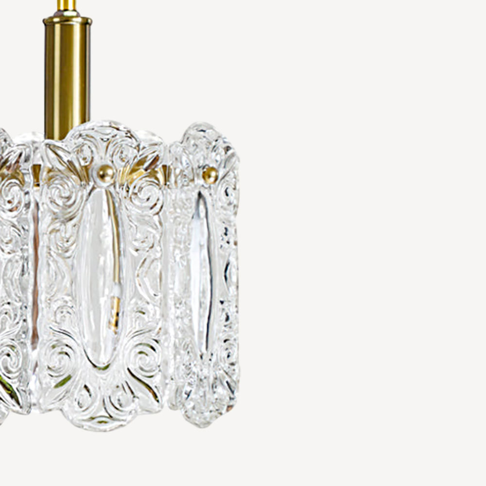 Carved Pattern Glass Pendant Lamp