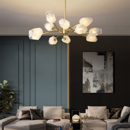 Modern Ice cube Glass Linear Chandelier