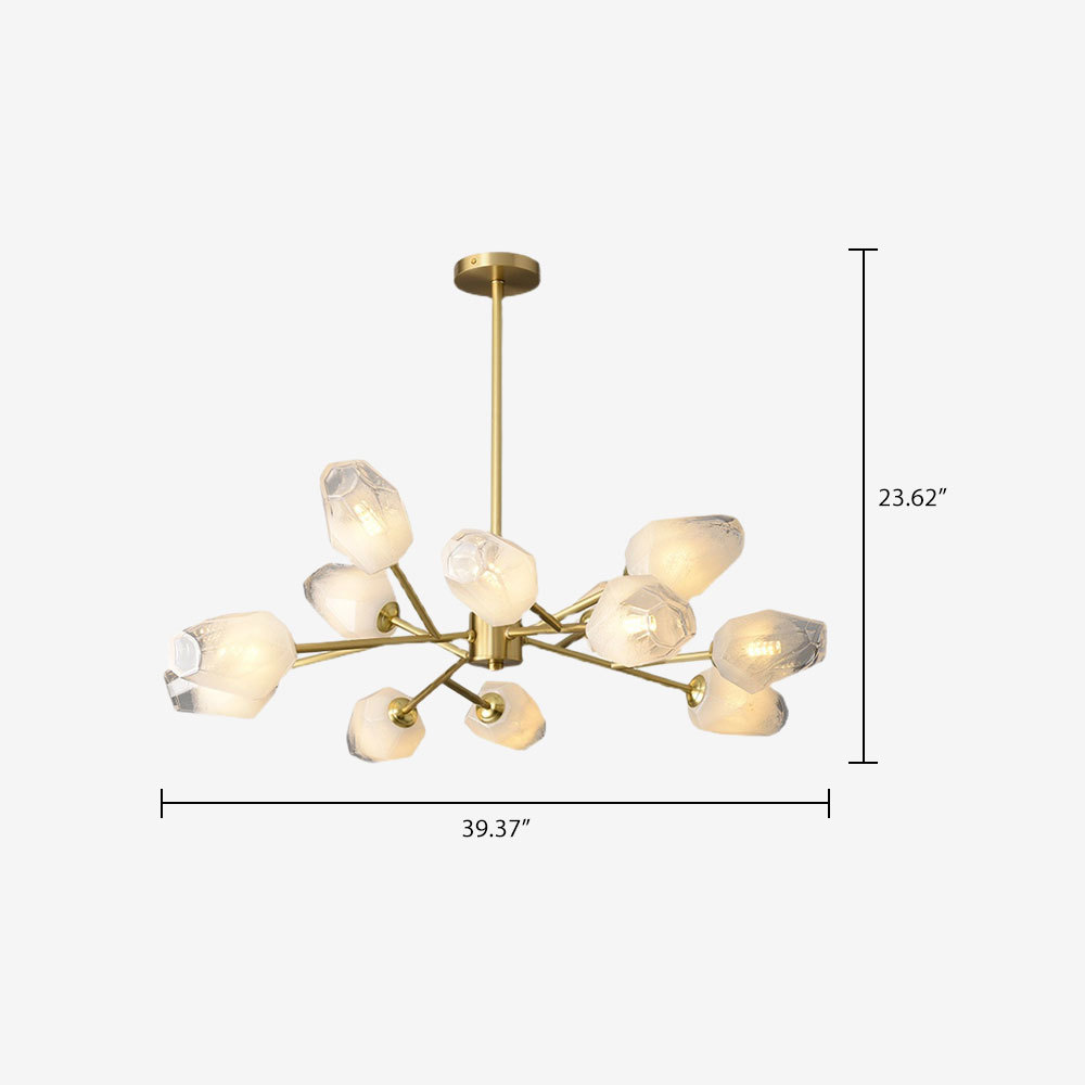 Modern Ice cube Glass Linear Chandelier