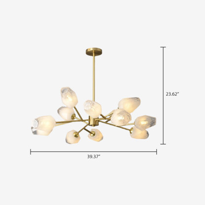Modern Ice cube Glass Linear Chandelier
