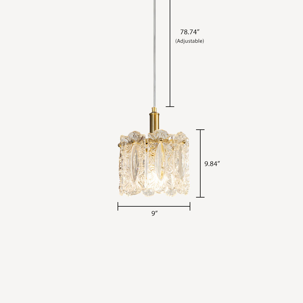 Carved Pattern Glass Pendant Lamp