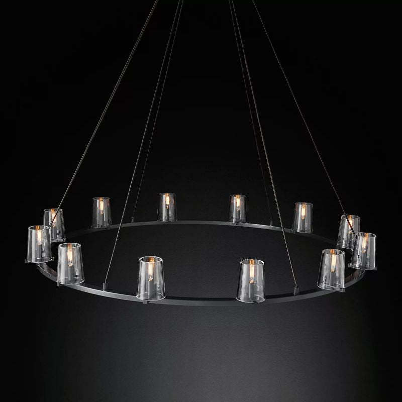 Aosta Glass Round Chandelier 60"