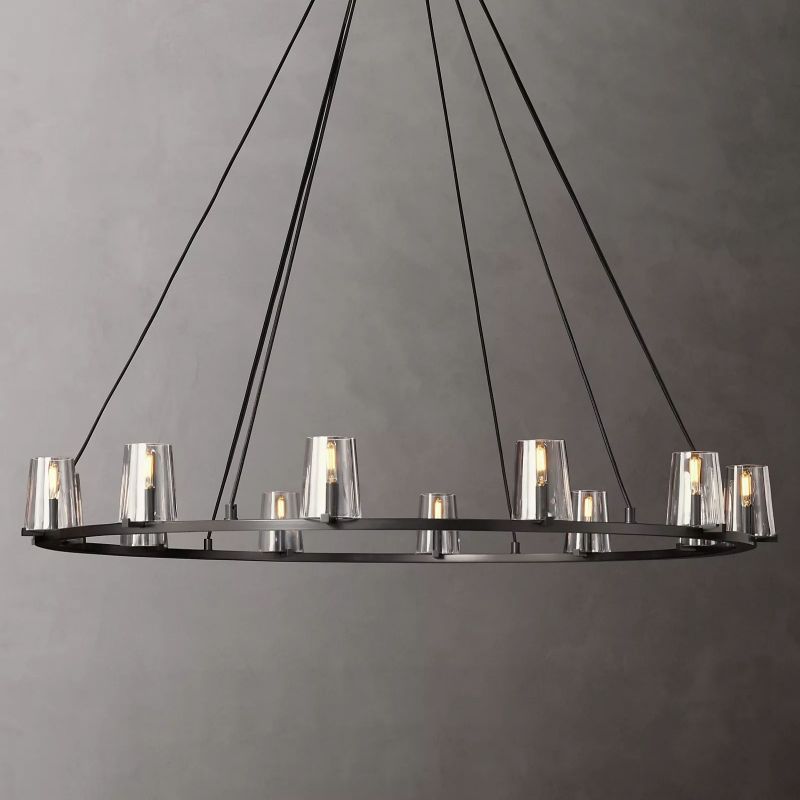 Aosta Glass Round Chandelier 60"