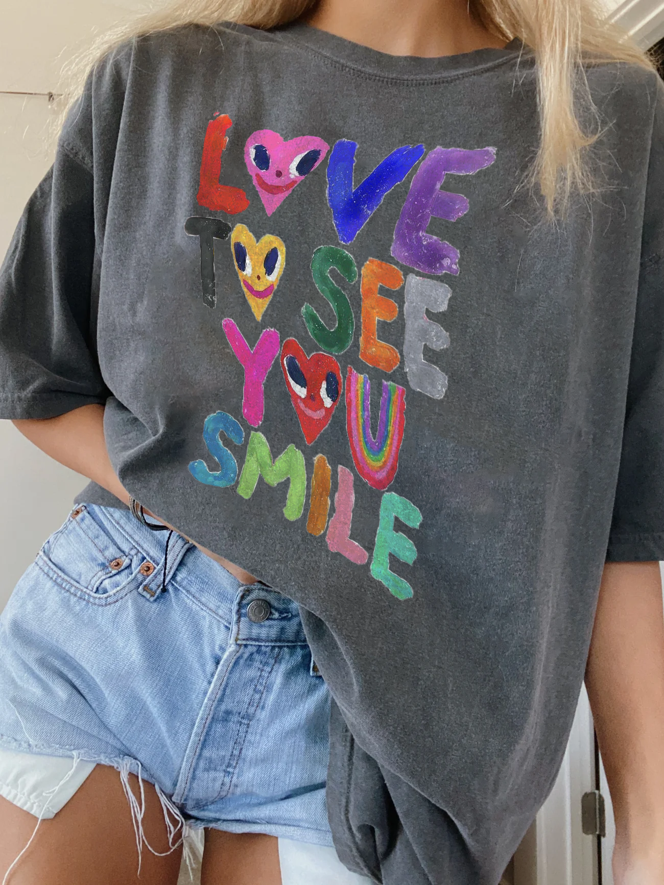 Love to see you smile Printed Oversized Unisex T-shirt